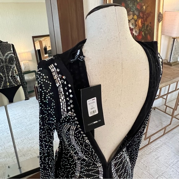 Rhinestone Bodysuit Fashion Nova Size Medium - Picture 6 of 11